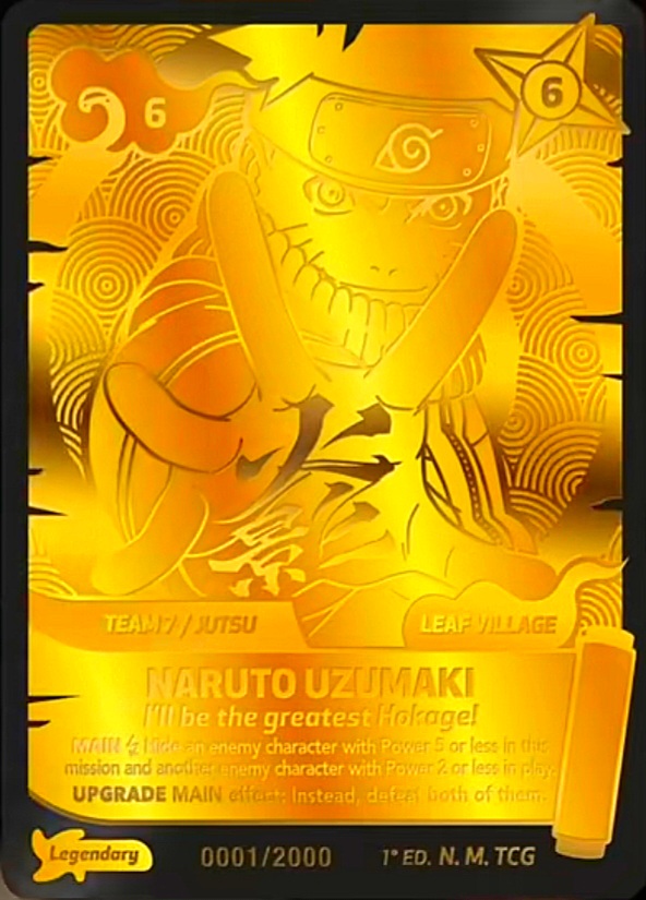 Naruto mythos legendary gold card 22k