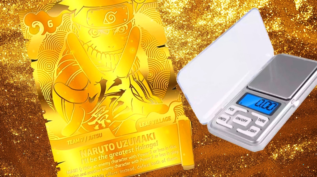 Naruto Mythos Gold Card 22K si può pesare?
